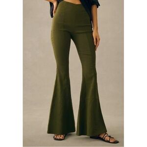 Anthropologie Maeve Slim Olive Trumpet Pant size 12